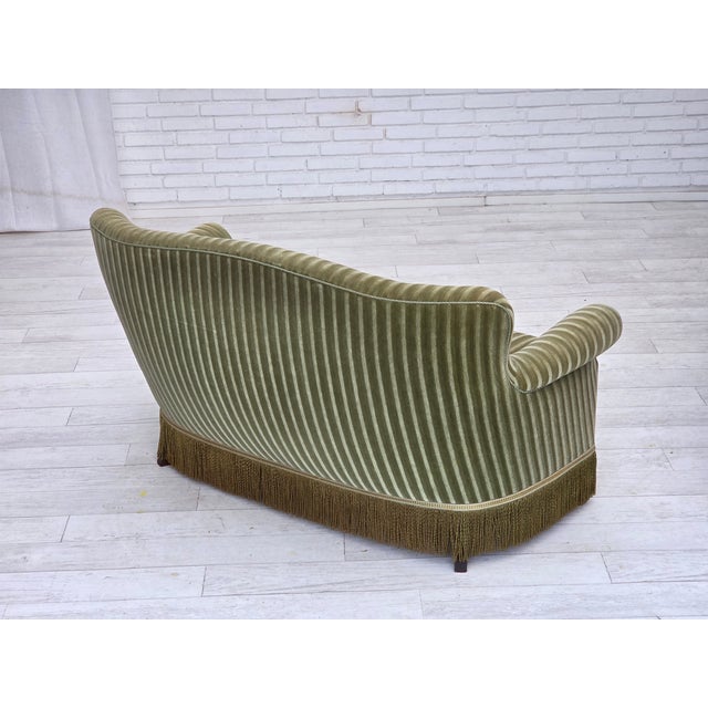 Danish 2-Seater Sofa in Velour and Beech, 1960s For Sale - Image 6 of 18