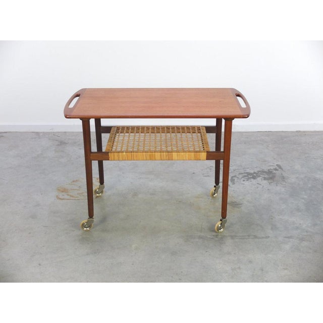 Johannes Andersen Teak Serving Trolley in the style of Johannes Andersen, 1960s For Sale - Image 4 of 11