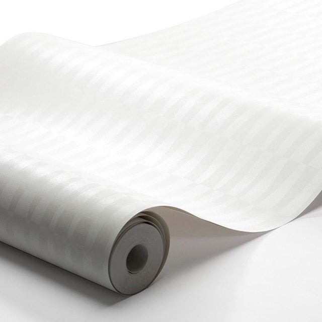 Quadrilaterals in pearl is a graphic geometric wallpaper that lends sophisticated elegance to interiors. The minimalist...