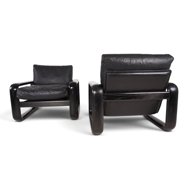 1970s Hombre Leather Lounge Chairs by Burkhard Vogtherr for Rosenthal, 1970, Set of 2 For Sale - Image 5 of 18