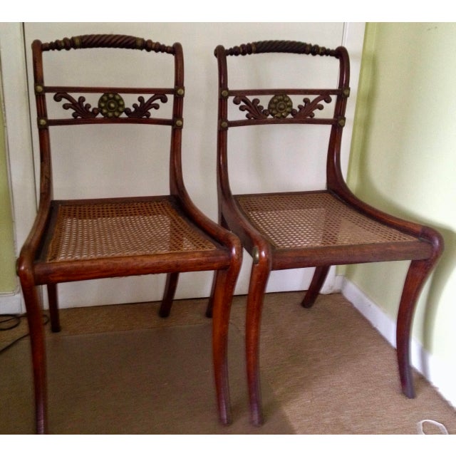 Wood Pair of English 18th C Rope Back, Mahogany Chairs For Sale - Image 7 of 7