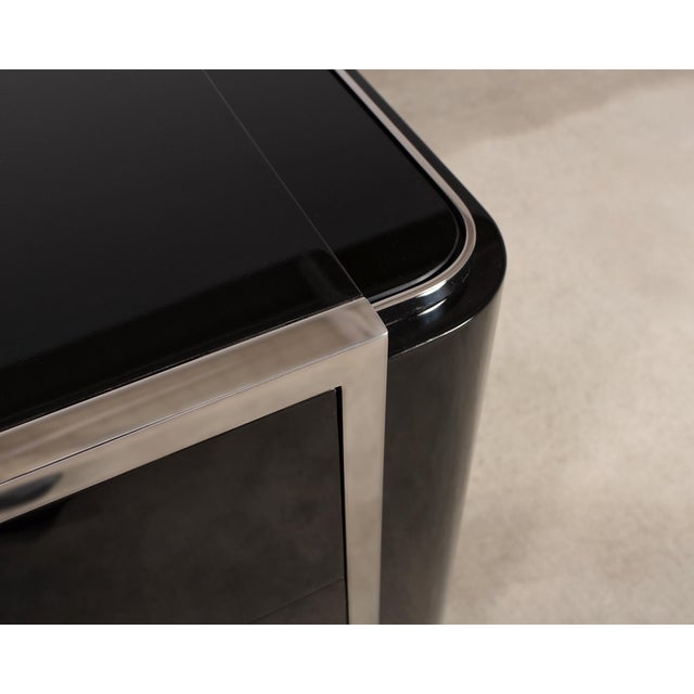 Wood Ralph Lauren Art Deco Style Lacquered Duke Nightstand For Sale - Image 7 of 18