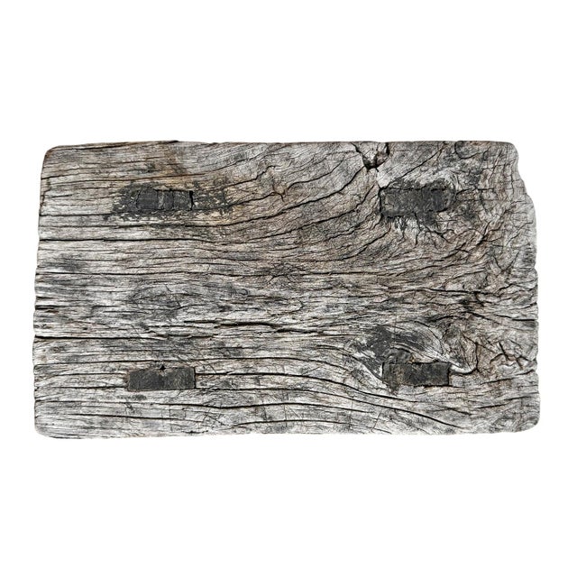 Vintage Rustic Elm Wood Work Stool For Sale In Los Angeles - Image 6 of 8