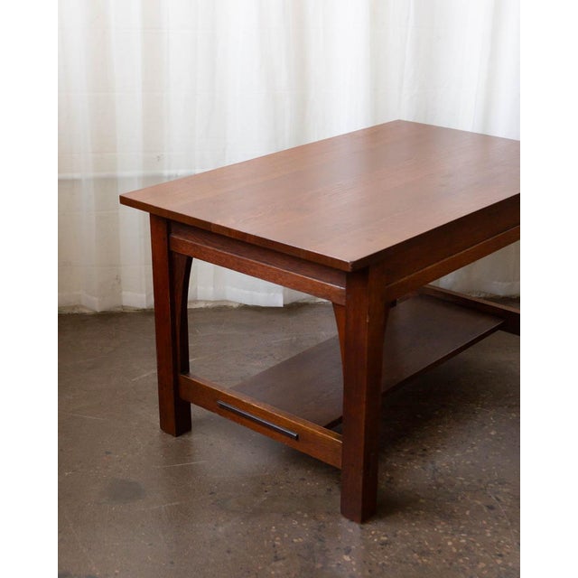 Gustav Stickley Mission Oak Arts & Crafts Writing Desk or Library Table, Circa 1900 For Sale - Image 11 of 18