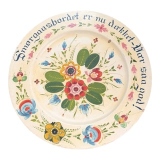 Per Lysne Rosemaling Smorgasbord Platter Norwegian Folk Art 1930-40s For Sale