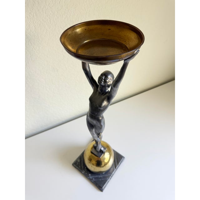 Art Deco Frankart Floor Ashtray "Standing Nude on Ball", 1920s For Sale - Image 11 of 17