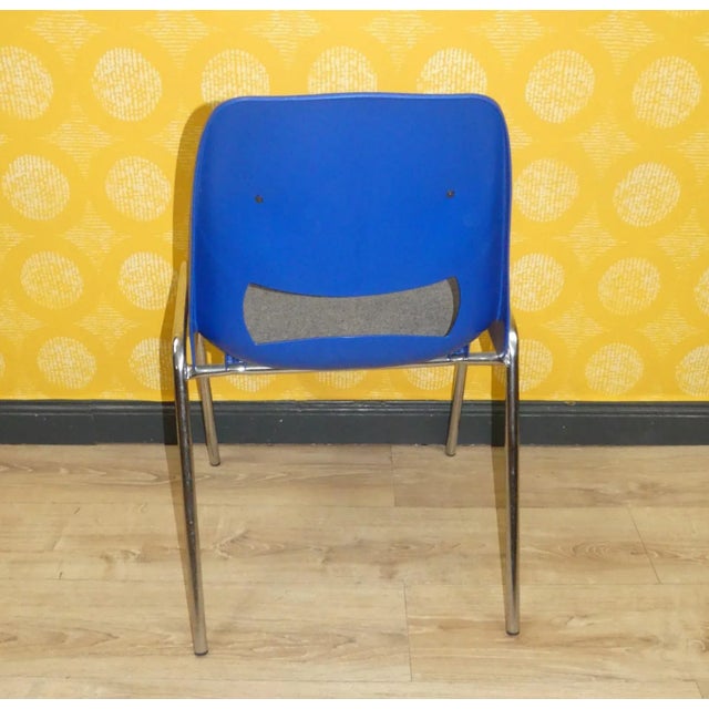 Early 21st Century Plastic Stacking Chairs with Seat Cushion Bright Blue/Grey Dipiplast, 2010s, Set of 2 For Sale - Image 5 of 10