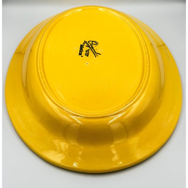 1930s Metlox Poppytrail "Early California" Pottery 200 Series Yellow Serving Platter For Sale - Image 9 of 9