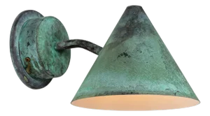 Hans-Agne Jakobsson 'Mini-Tratten' Verdigris Patinated Outdoor Sconce
