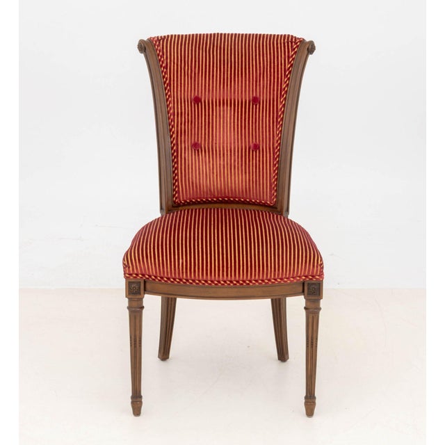 Louis XVI Style Upholstered Dining Chairs, 4 For Sale In New York - Image 6 of 9