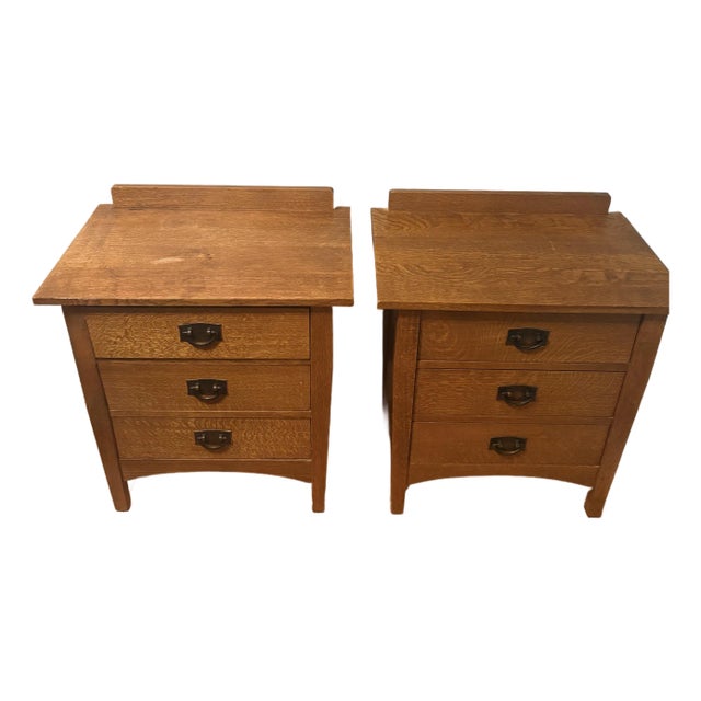 Pair of Stickley Mission Oak Side Tables For Sale