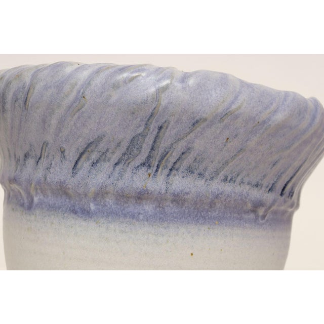 Vintage Lilac and Pale Gray Studio Ceramic Planter With Plate by Deanna Nichols For Sale - Image 12 of 18