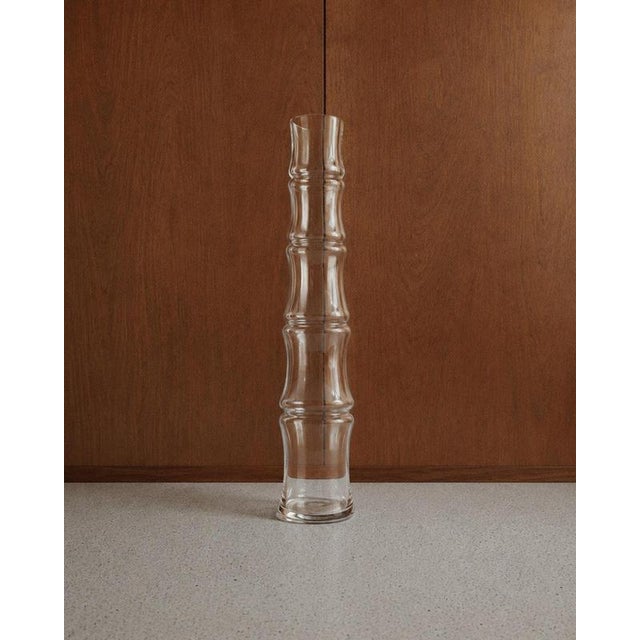 Vintage Italian Bamboo-Shaped Glass Vase, 1980s For Sale - Image 9 of 11