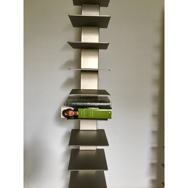 West Elm Metal Vertical Spine Bookcases A Pair Chairish