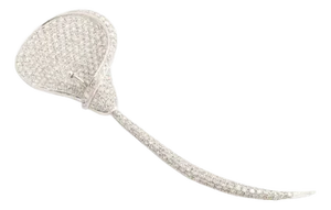 Diamond Calla Lilly Brooch 18 Kt. White Gold