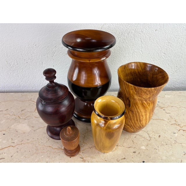 Vintage Complementary Grouping of Hand Turned Wooden Vessels For Sale In Philadelphia - Image 6 of 9