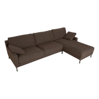 Ego Fabric Corner Sofa in Grey and Brown from Rolf Benz For Sale