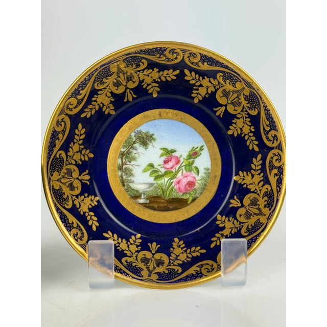19th Century 19th Century French Sevres Porcelain Hand Painted Cup & Saucer For Sale - Image 5 of 7