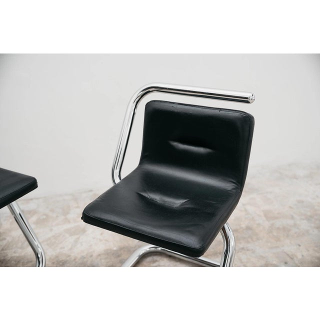 1970s Vintage Chrome Tubular Chairs by Luigi Bardini, 1970s, Set of 2 For Sale - Image 5 of 9