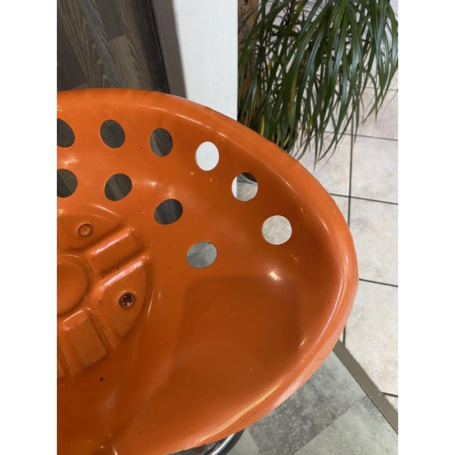 1970s Orange Tractor Stool by Etienne Fermigier for Mirima, 1970s For Sale - Image 5 of 18