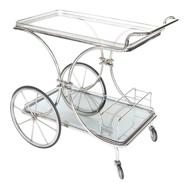 Two Tier Rolling Bar Cart For Sale