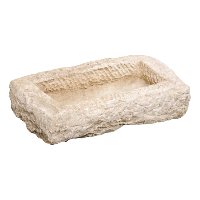 Antique Spanish Carved-Stone Basin For Sale