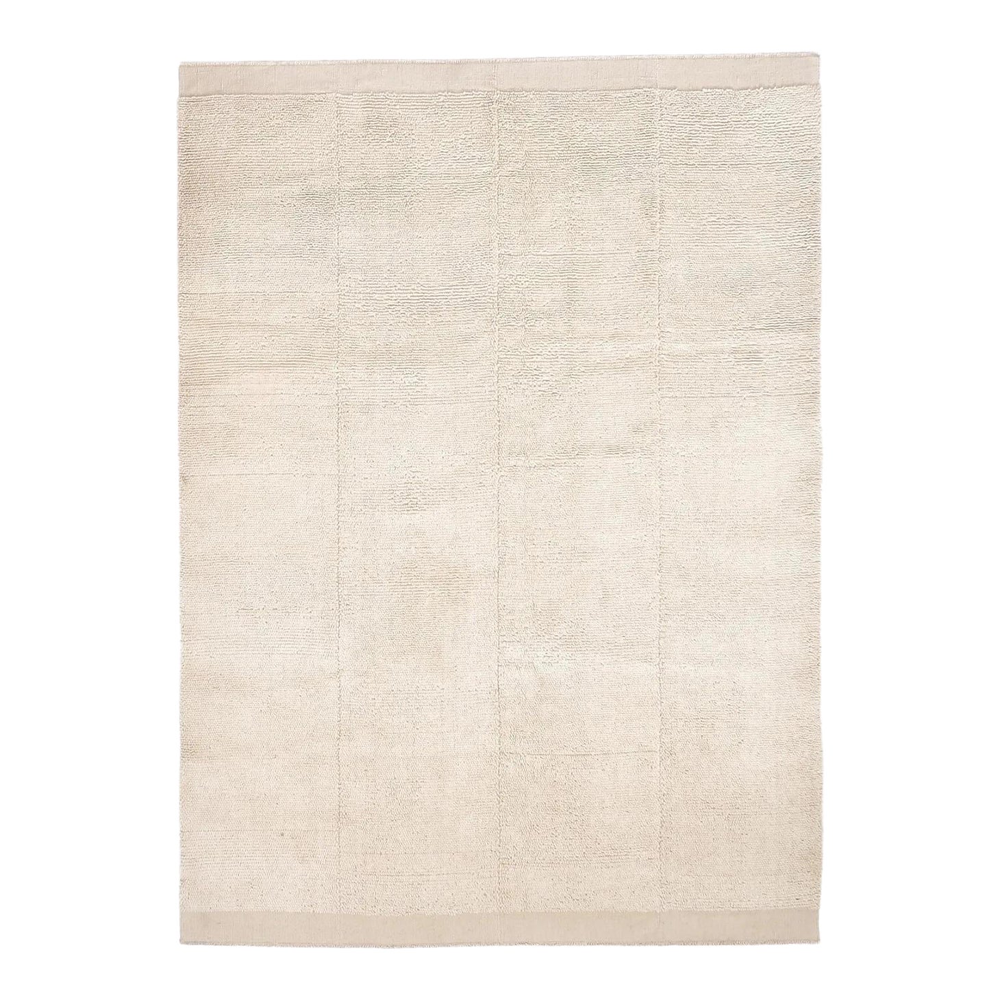 1970s Turkish Organic Off White Floor Wool Rug | Chairish