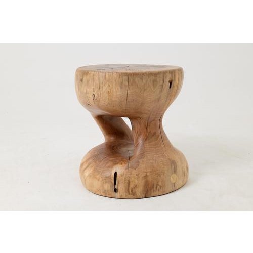 Contemporary Sculptural Side Table in Walnut from Logniture For Sale - Image 3 of 16