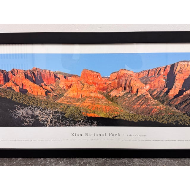 Wood Kolob Canyons Zion National Park Panoramic Print, Framed For Sale - Image 7 of 12