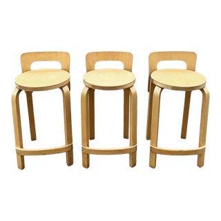 Vintage Alvar Aalto K65 Counter Stools - Set of 3 For Sale