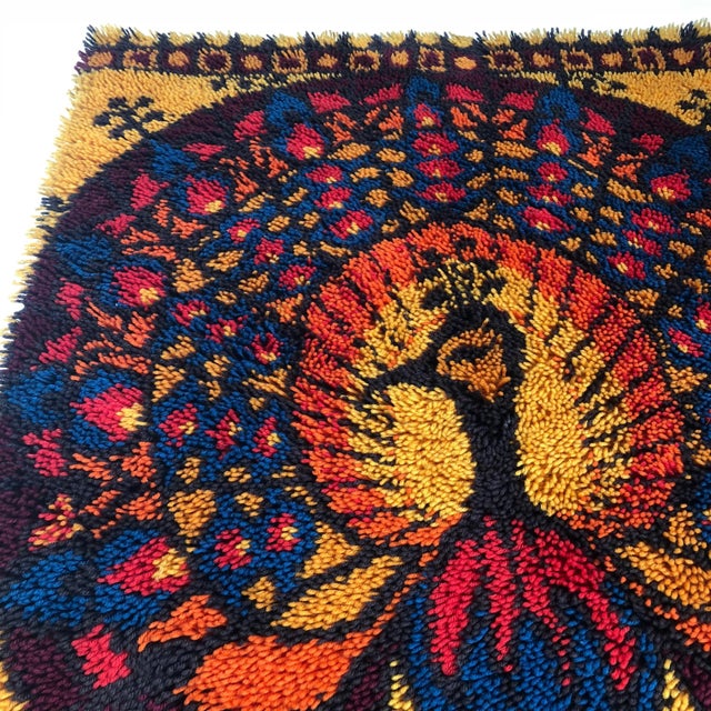 Gold High Pile Rya Rug by Ege Rya for Taepper Deluxe, Denmark, 1970s For Sale - Image 8 of 18