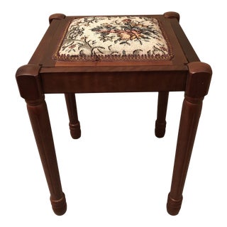 Late 20th Century Needlepoint Stool For Sale