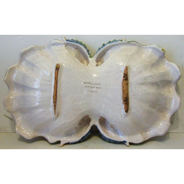 1960s Armando Poggi Florence Hand-Painted Italian Pottery Dolphin Scene Centerpiece For Sale - Image 11 of 13