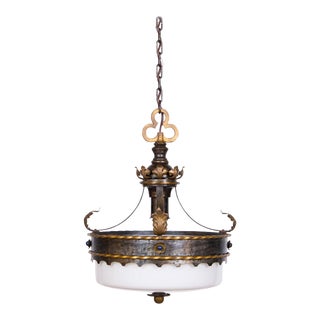 Gothic Revival Polychrome Pendant Light For Sale