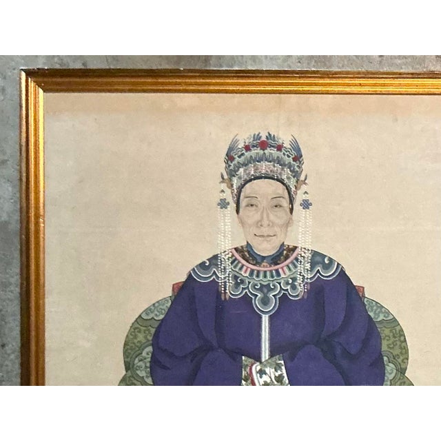 Vintage Boho 19th Century Ancestor Portraits - Set of 2 For Sale - Image 4 of 12