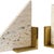 Contemporary Matthew Izzo Home Trio Triangle Travertine Marble Bookends With Brass Base For Sale - Image 3 of 4
