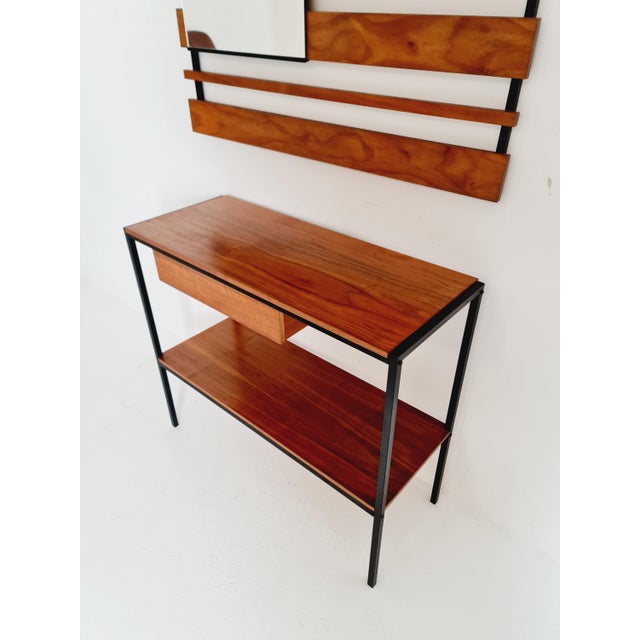 Mid-Century Modern German Wall Coat Rack with Mirror, 1960s For Sale - Image 6 of 11