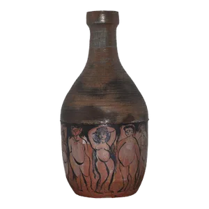 Mid 20th Century Studio Ceramic Vase With Contrapposto Motif
