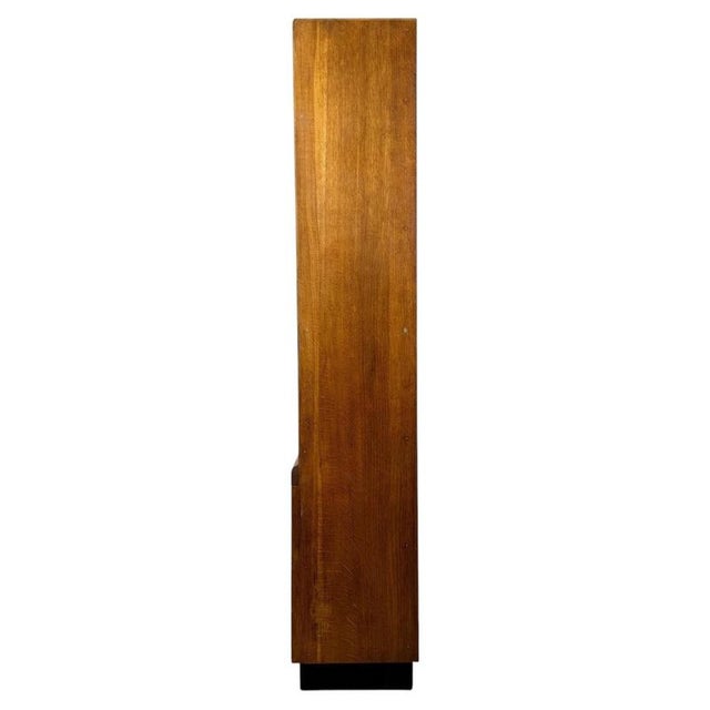 Vintage Golden Oak Display Cabinet For Sale - Image 10 of 11