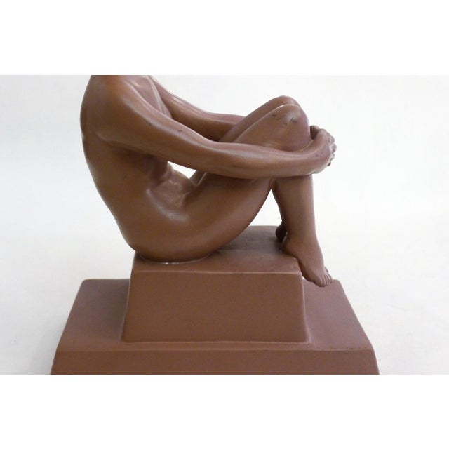 Art Deco Terracotta Sculpture of a Nude Bathing Woman, 1920s For Sale - Image 6 of 14