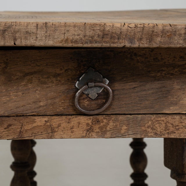19th Century France Brown Wood Console Table For Sale - Image 9 of 10