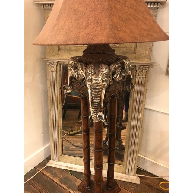 Incredible Faux Bamboo And Elephant Motife Floor Lamp Chairish