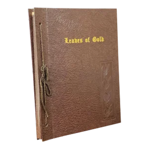 Vintage 1948 Mid-Century “Leaves of Gold” Leather Bound Anthology Book