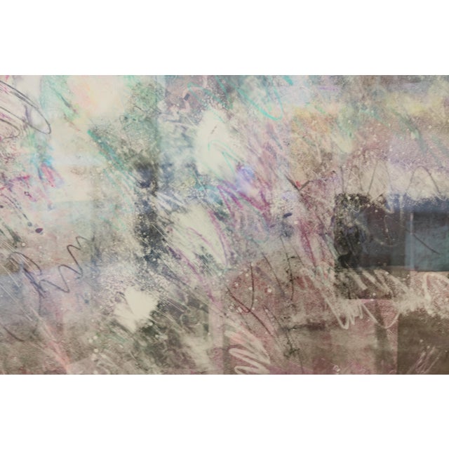 Original lithographic monotype titled Bruxelles by American artist Jack Roberts, presented in its original 1980s framing...