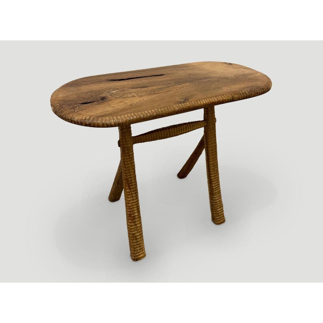 Andrianna Shamaris Midcentury Couture Teak Wood Side Table For Sale In New York - Image 6 of 6