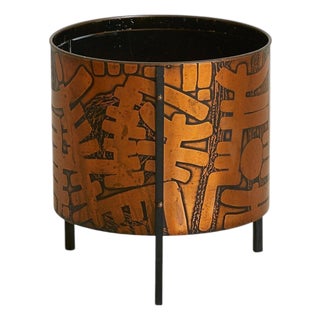 Italian Etched Copper Planter No. 01 Attributed to Victor Cerrato, 1960s For Sale
