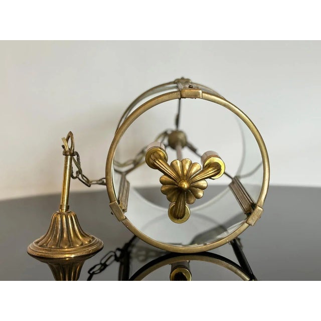 Lantern in Brass and Blown Glass, Italy, 1950s For Sale - Image 10 of 12