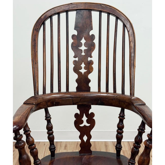 Wood Antique Carved Wood Windsor Chair For Sale - Image 7 of 17