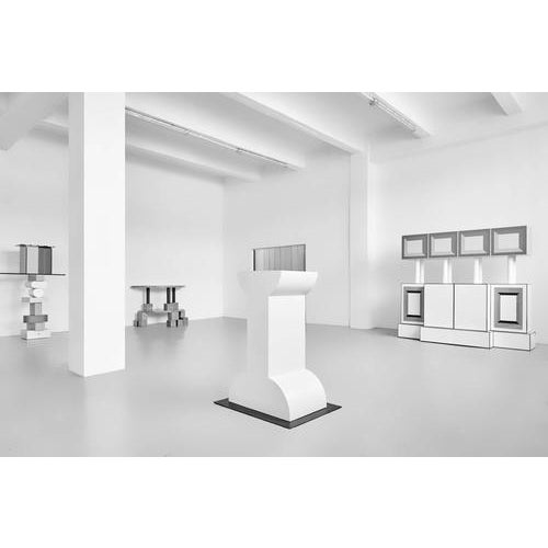 Ettore Sottsass Mettsass Table in Red Metal and Glass by Ettore Sottsass For Sale - Image 4 of 7