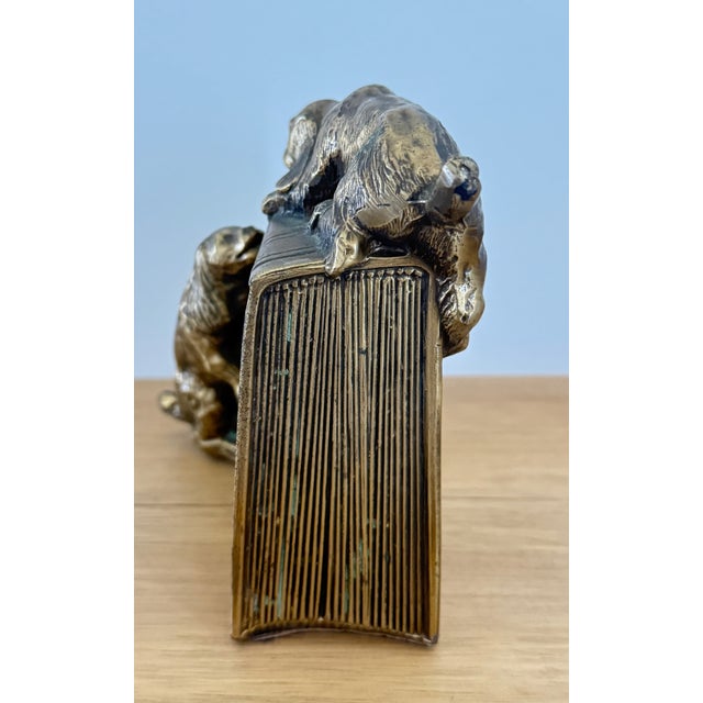 Vintage Pm Craftsman Brass Bookend 430b Cocker Spaniels Dogs For Sale - Image 4 of 6